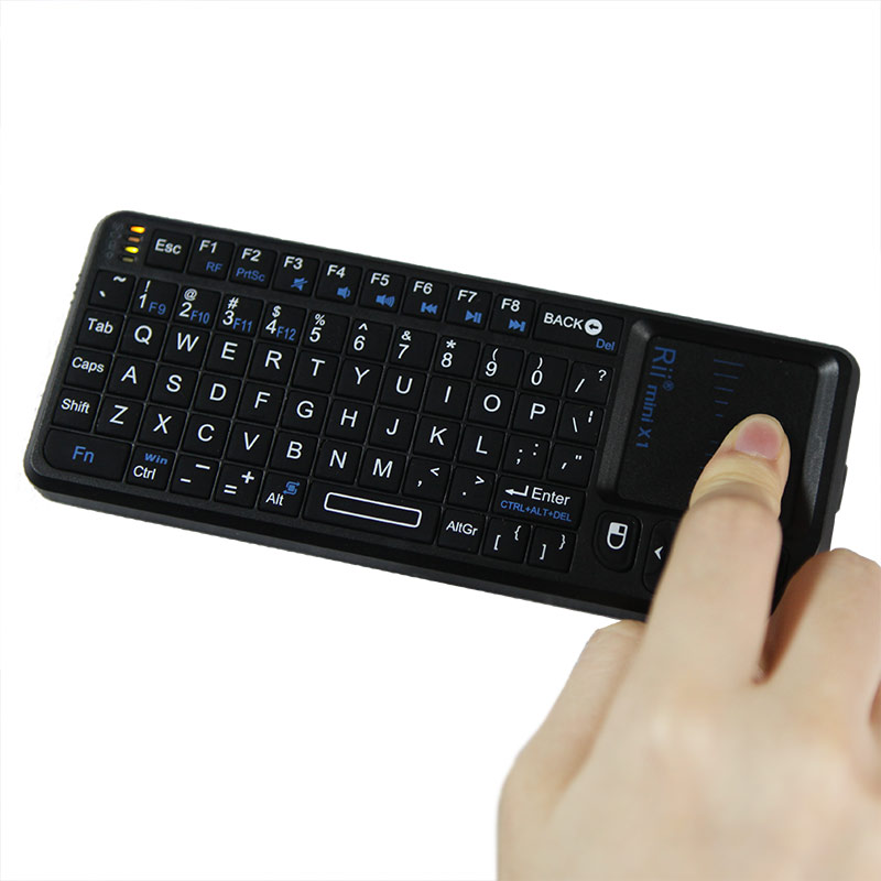 Handheld 2.4G Wireless Keyboard Touchpad Mouse for PC Notebook Smart TV Black Rii®miniX1