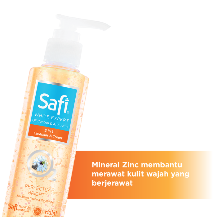 cara pakai safi 2 in 1 cleanser and toner oil control and acne