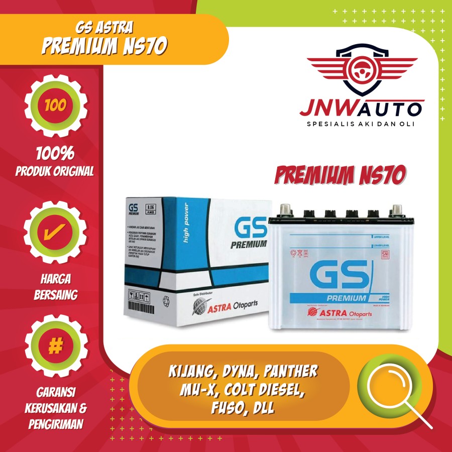 Aki Mobil / Battery GS ASTRA Type GS Premium NS70 12V 65AH | Lazada