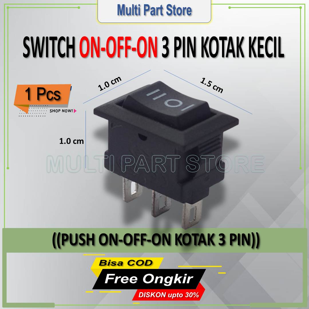 Saklar On Off On 3 Pin Kecil Kotak / Rocker Switch On Off 3 Pin ...