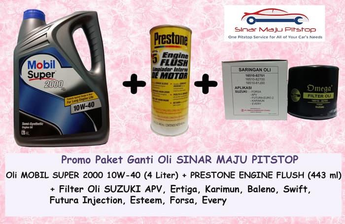 Paket Oli SUZUKI FUTURA INJECTION MOBIL SUPER 10W-40 & FLUSH & FILTER