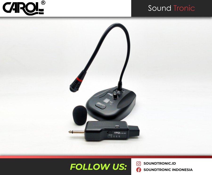 CAROL Mic Microphone Meja Podium Wireless 25 Channel ES383C Lazada