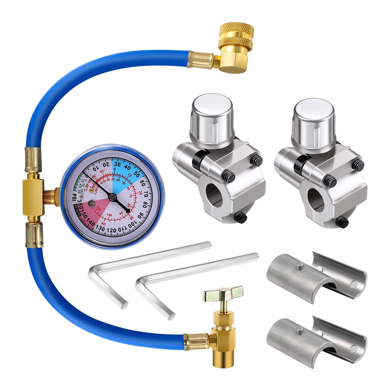 BPV31 Hose Refrigerant Valve,Piercing Tap Valve Kits U- Charging Hose Refrigerant Tap with R134A R12/R22 AC 1/2 Replace