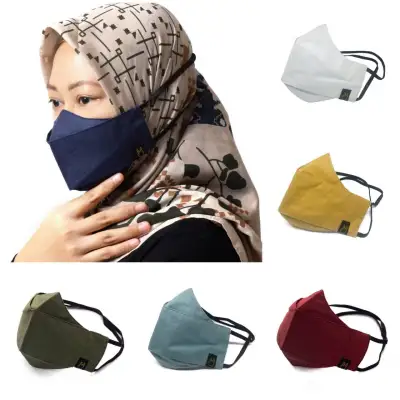 Masker Kain Headloop / Earloop 3D EVO 3 Lapis Ply PREMIUM masker Wanita dan Pria - masker kesehatan - masker hijab