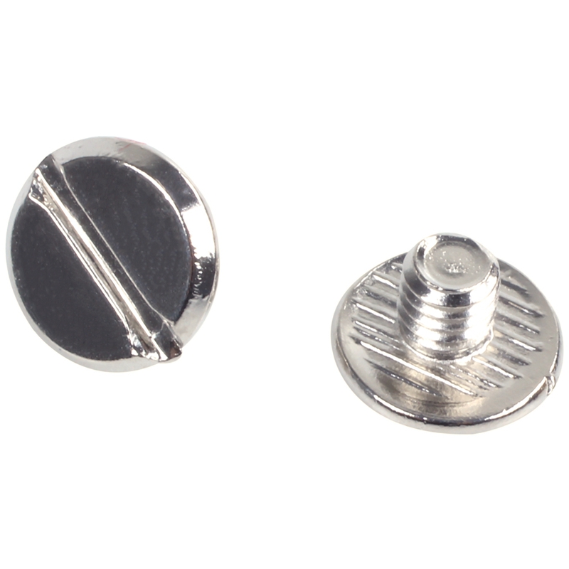 10 sets Leather belt 5 x 6 mm silver screw binding
