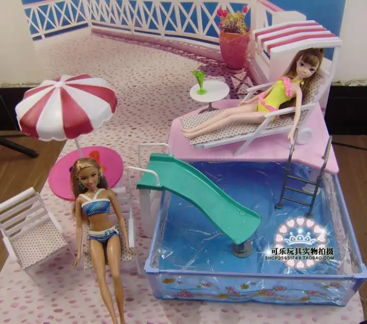 barbie doll pool set