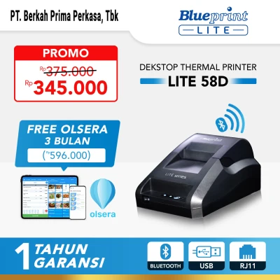 Printer Thermal POS BLUEPRINT Lite 58D Support (USB+BLUETOOTH+RJ11)