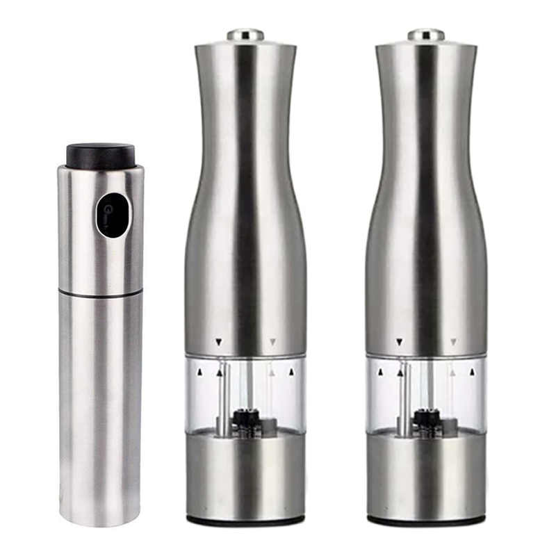 Stainless Steel Electric Pepper Grinder Set, Salt and Pepper Grinder