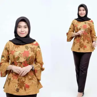Ivicollection Baju Batik Atasan Wanita Terbaru Merpati Blouse Batik Wanita Dress Batik Modern