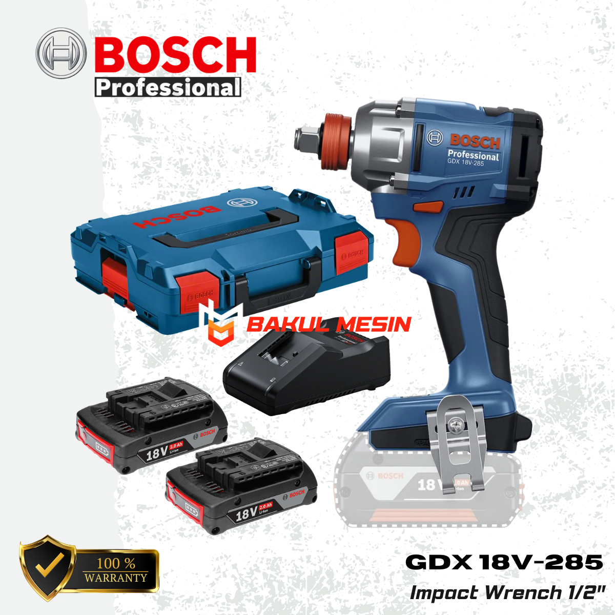 Brushless Impact Wrench Impact Driver 500 Nm BOSCH GDX 18V-285