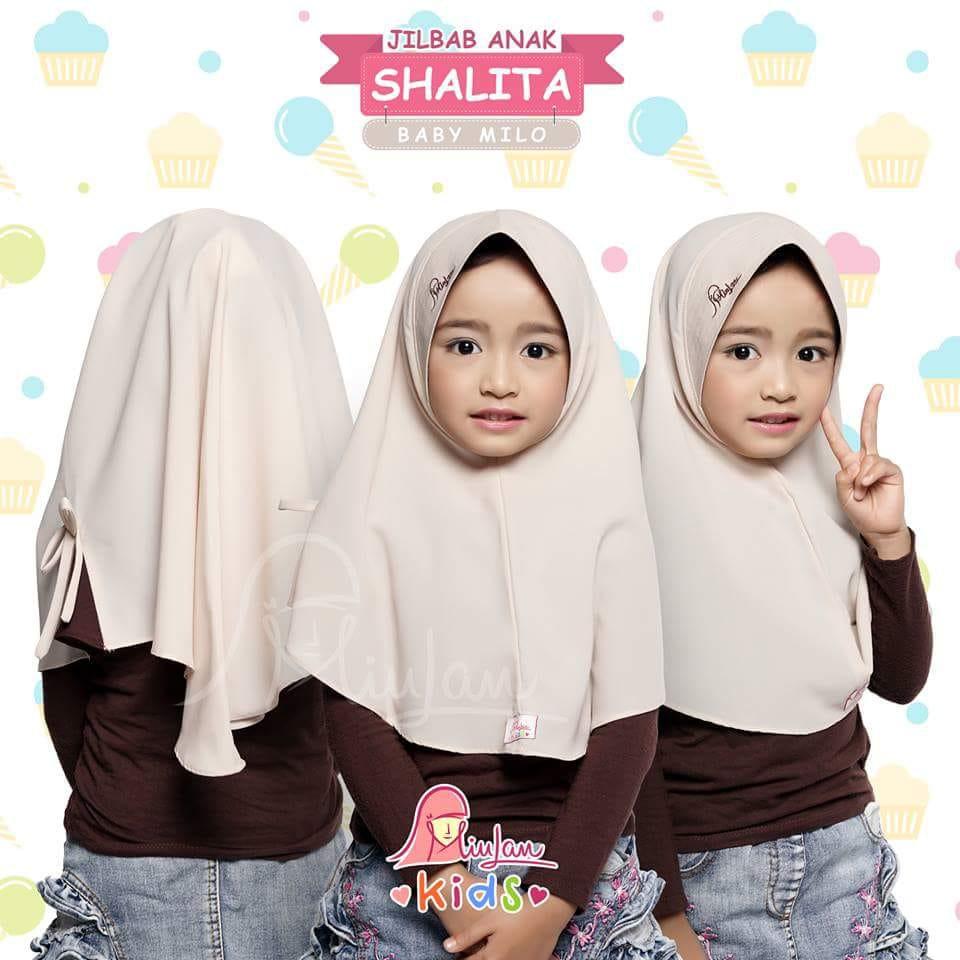Jilbab Anak Instan Bergo Shalita Kids Jilbab Anak MiuLan Bahan Creppe Anti Panas Jilbab Variasi Pita Lucu