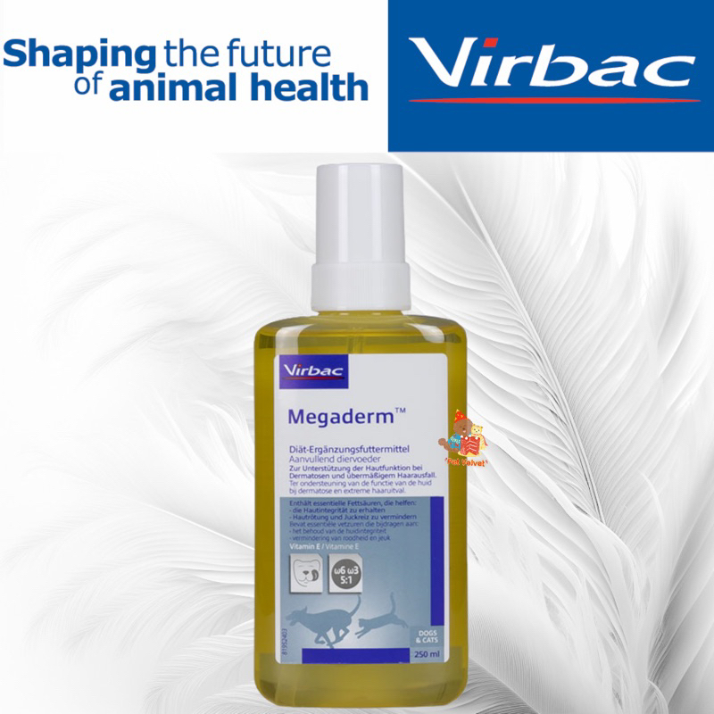 Virbac Megaderm 250ml Vitamin Bulu Dan Kulit Untuk Kucing & Anjing