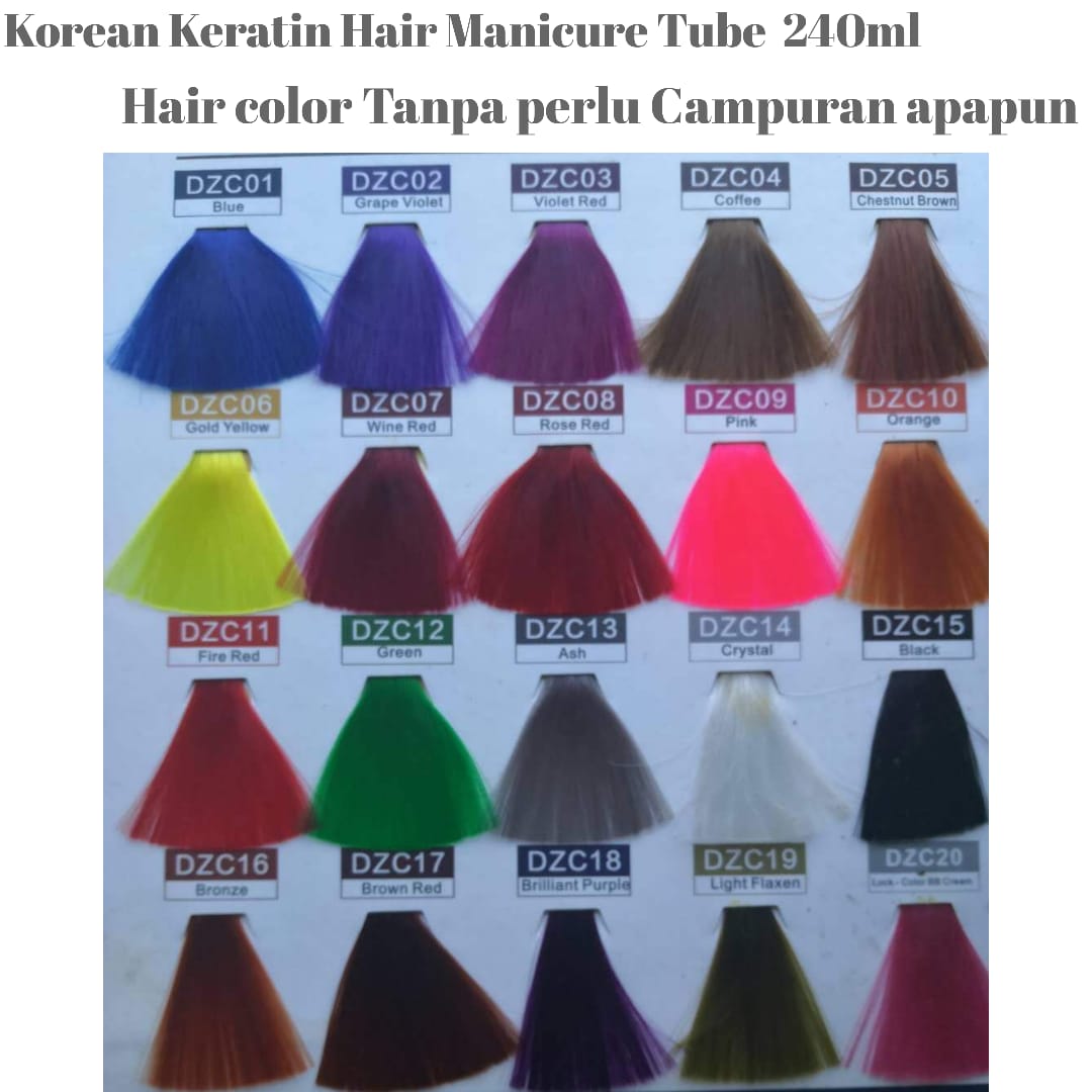 BISA COD) HAIR COLOR CAT RAMBUT COLORACE KERATIN HAIR MANICURE 240ML  PEWARNA RAMBUT TANPA CAMPURAN | Lazada Indonesia