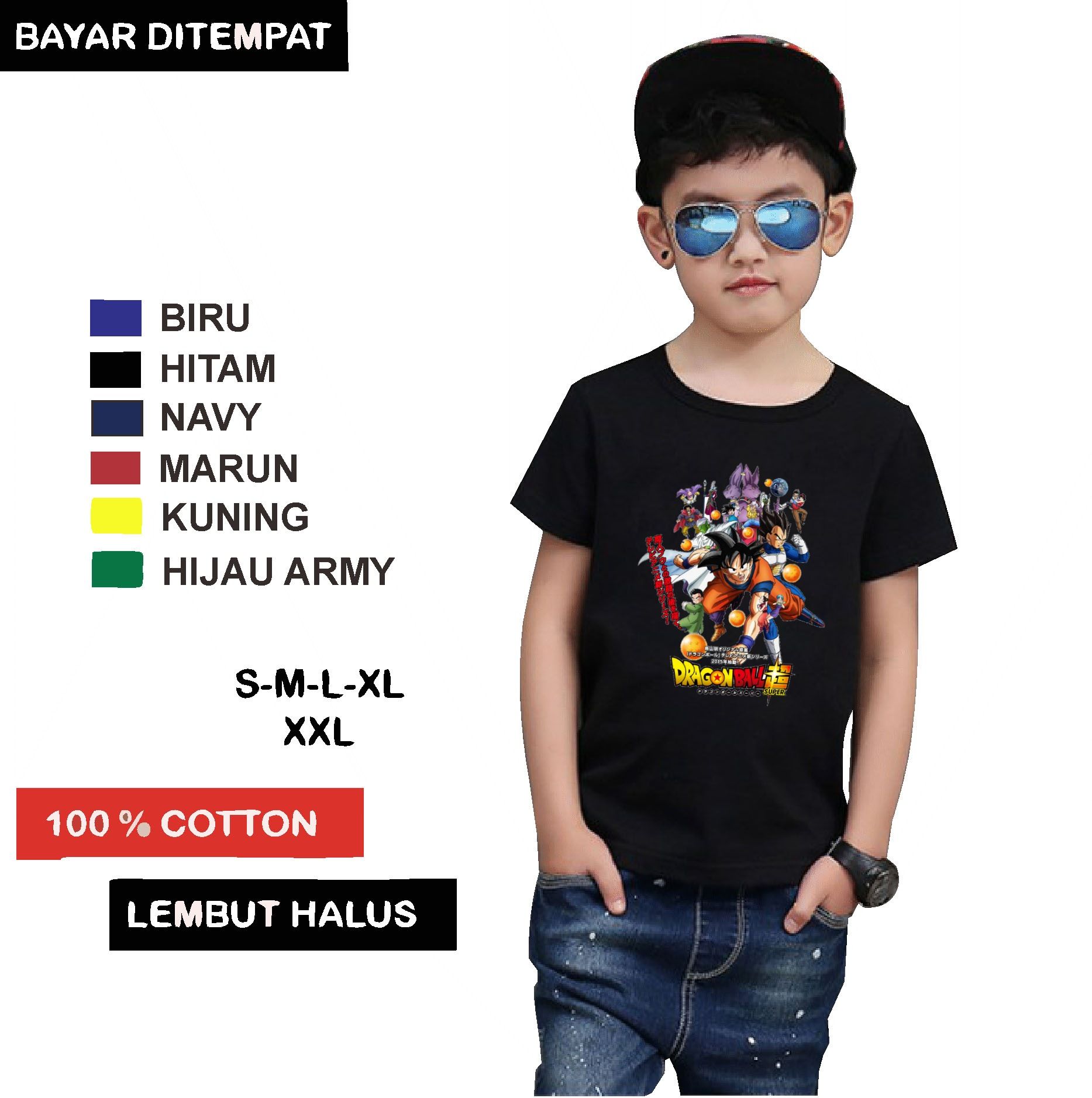 Kaos anak dragon ball Z bahan premium 