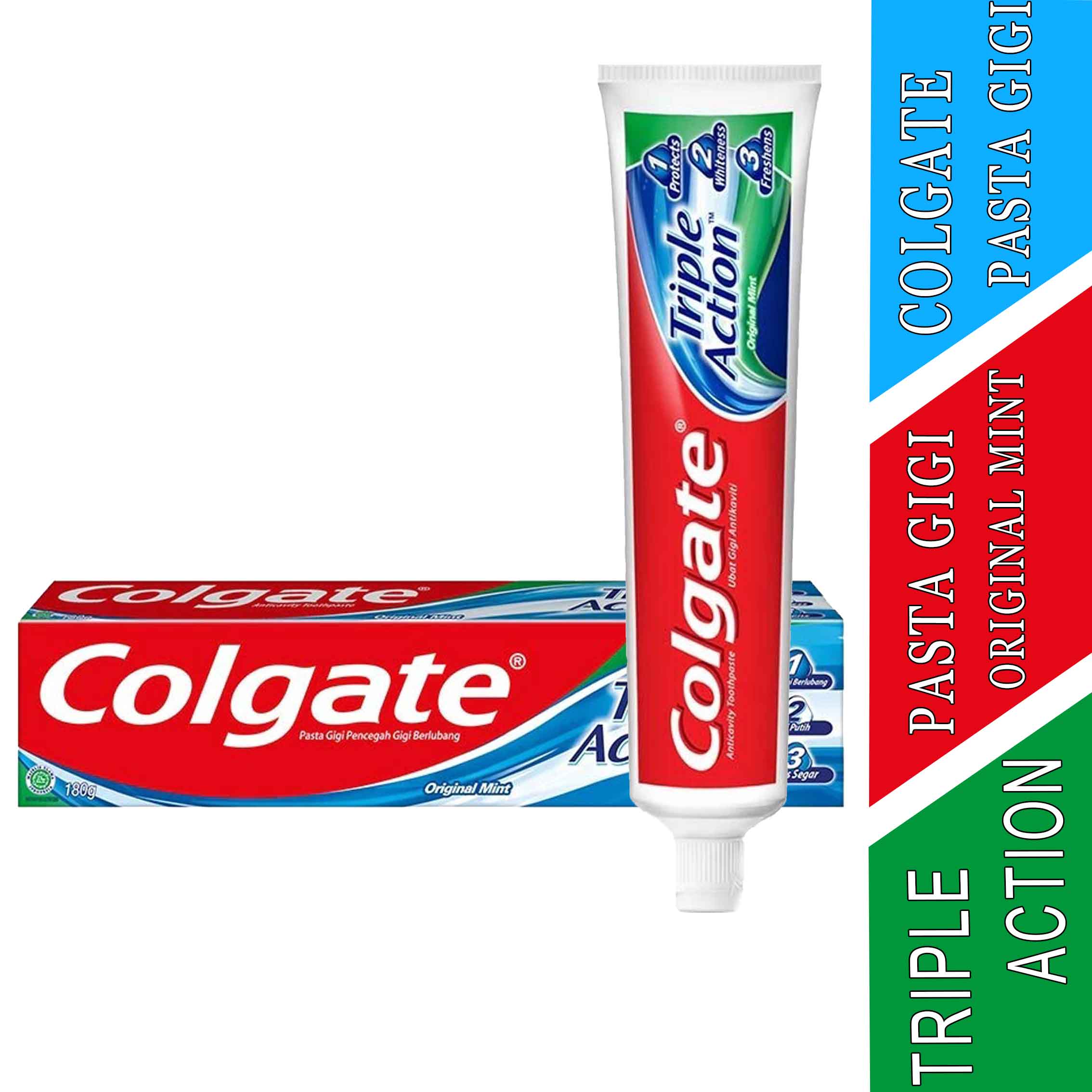 Pasta Gigi Colgate Triple Action Original Mint 180g Lazada Indonesia