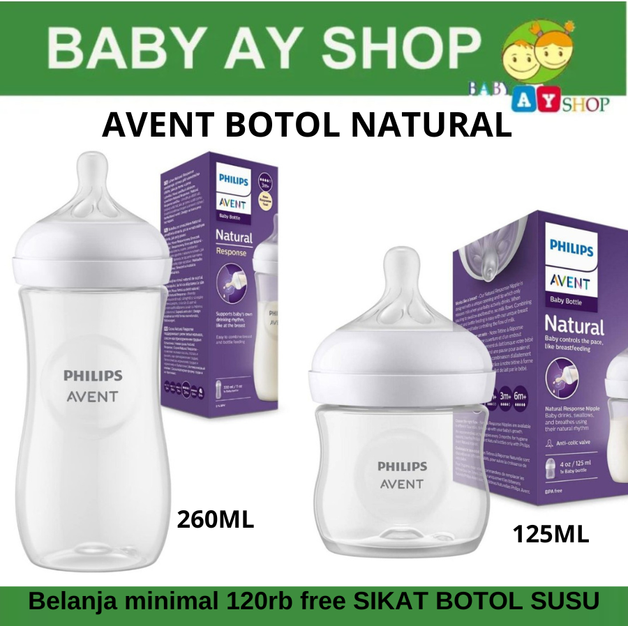 Philips Avent Bottle Wideneck Natural 260 ML Dan 125ML Botol Susu