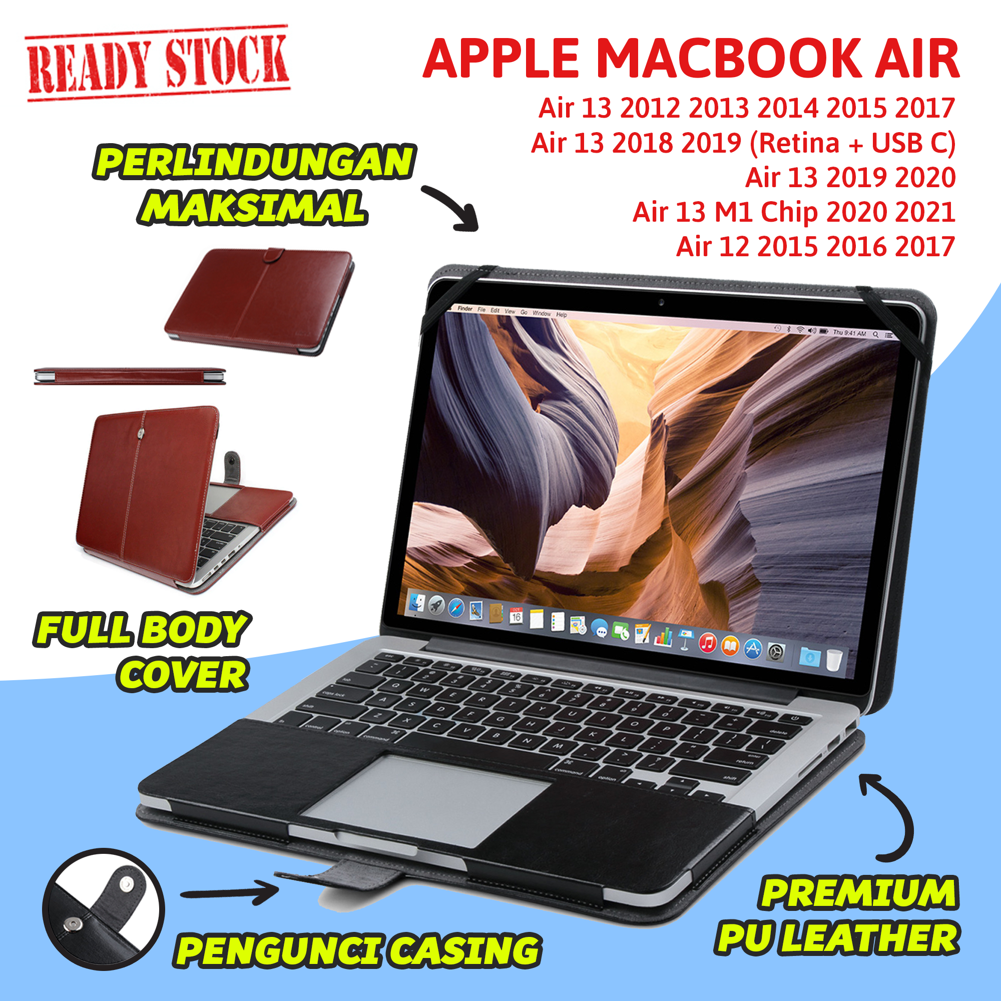 Ready Stok Leather Case Cover Apple MacBook Air 13 inch M1
