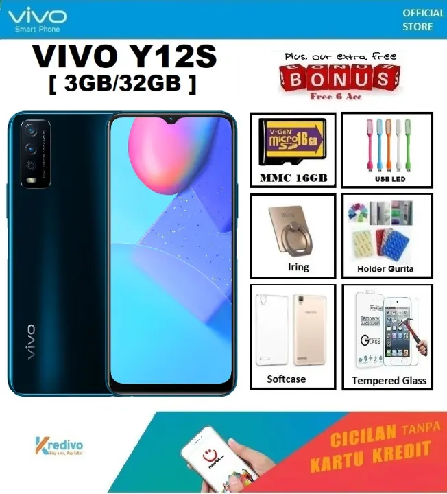 Vivo Y12s Ram 3gb 32gb Cicilan Tanpa Kartu Kredit Ekstra Bonus 6acc Original Garansi Resmi Bisa Cod Lazada Indonesia