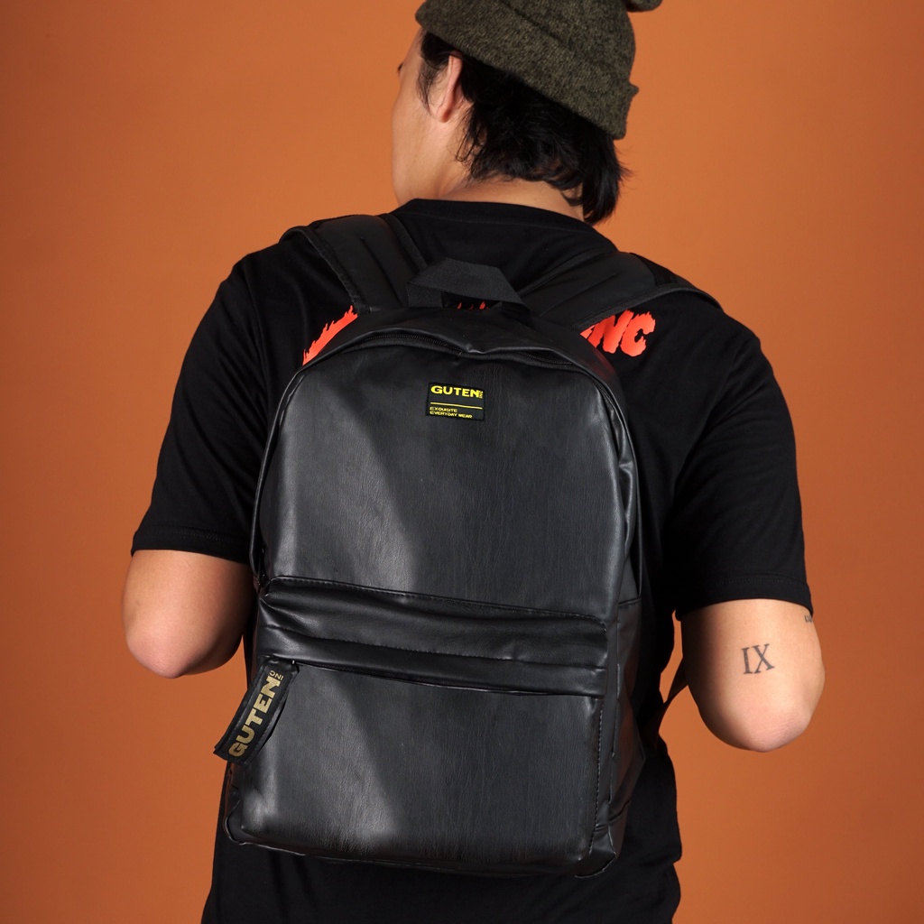 Jual Black Leather Backpack Terbaru 