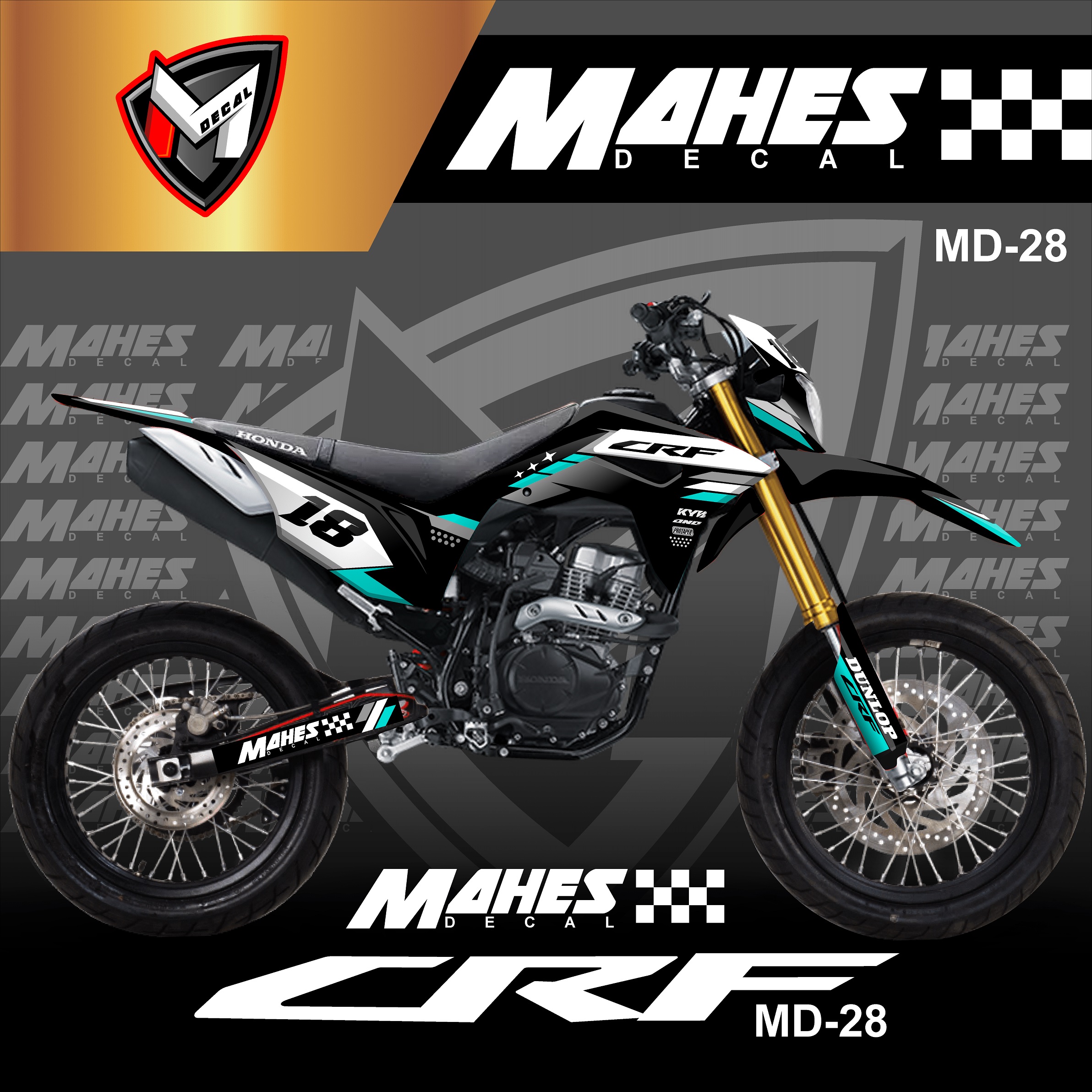 Aksesoris Stiker Motor Cross Decal Sticker Fullbody Motor Honda CRF 150 L Motif Supermoto Racing MD2028 Lazada Indonesia