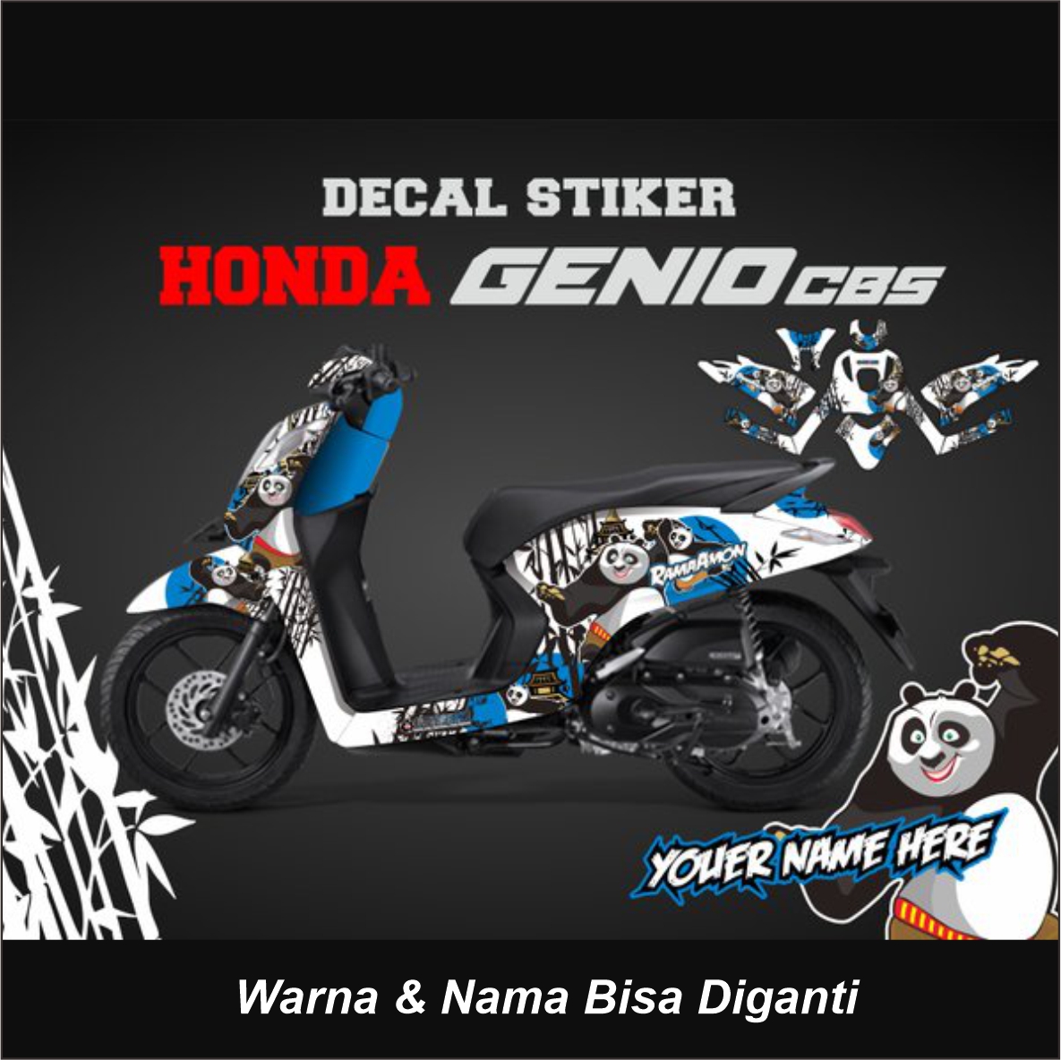 Decal Sticker Motor Full Body HONDA Genio Stiker Striping GENIO Full Body Young Squad 3 Lazada Indonesia