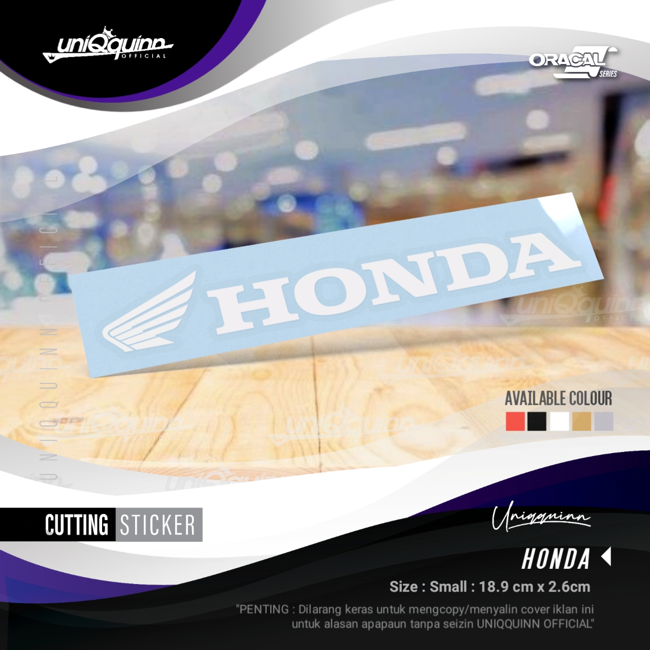 Uq Sticker UQ Cutting Sticker Motor Honda || Stiker Cadangan || Stiker Tempel ...