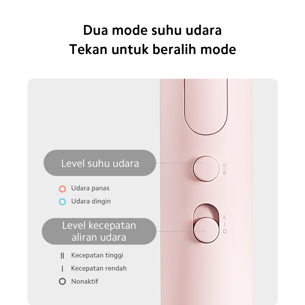 Xiaomi Compact Hair Dryer H101 | Ringkas dan bisa dilipat | Dilengkapi Ion Negatif | Perawatan Rambut | Angin Panas & Dingin [ Official Store ] - Gambar 2