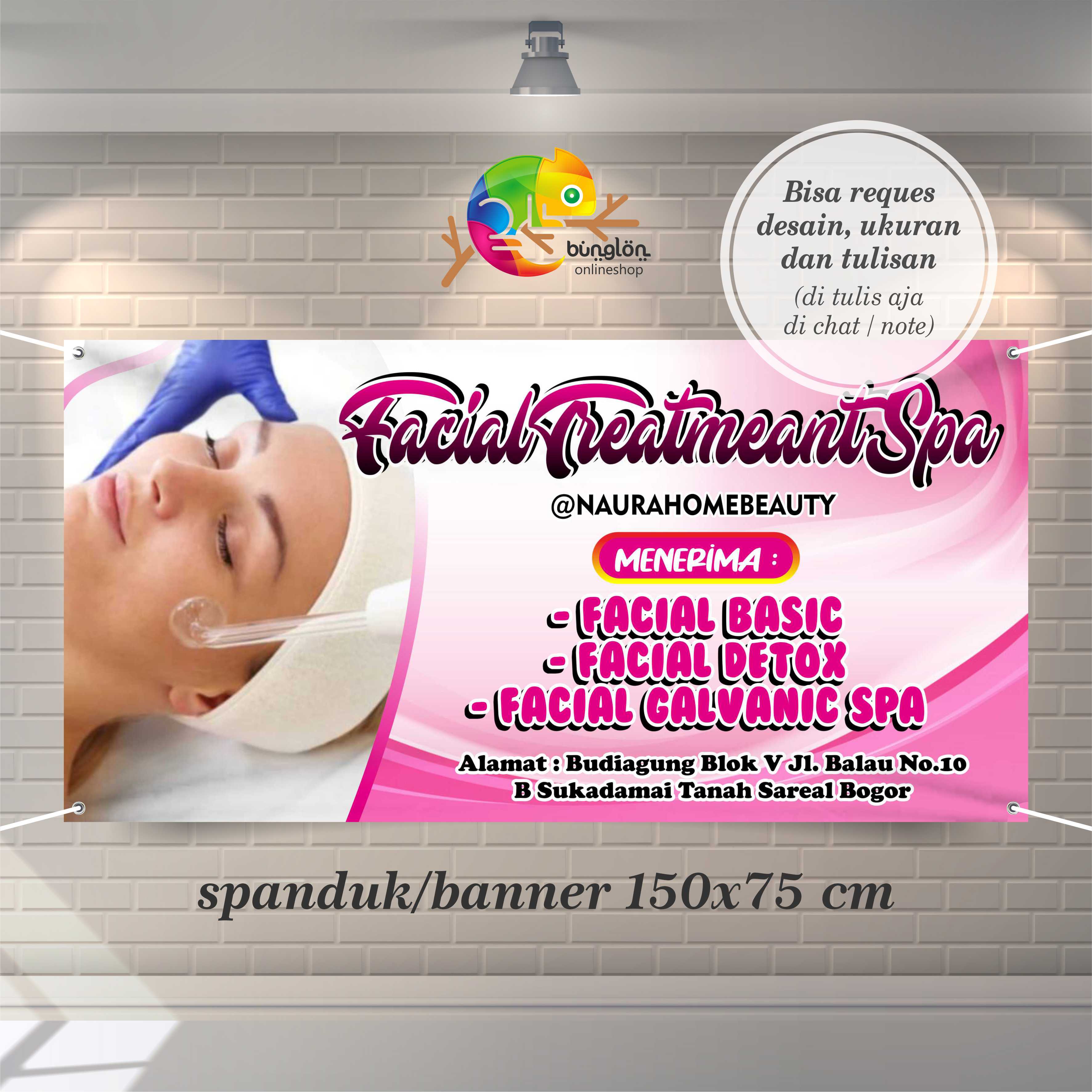 Spanduk, Banner 150x75 Cm Spanduk Facial Treatment, Spanduk Spa ...