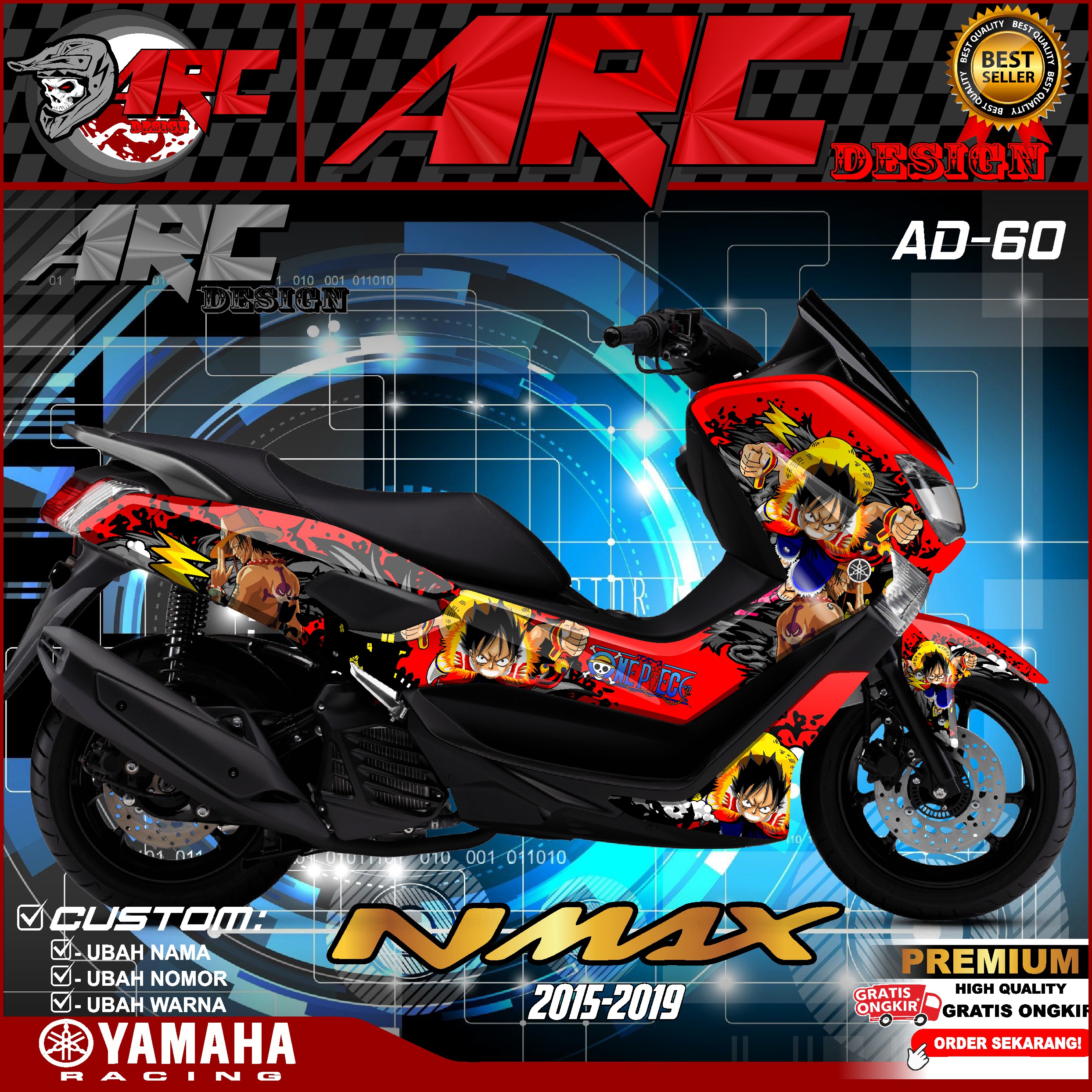 (COD) Decal Sticker Yamaha Nmax 155 Old Fullbody 2015 2016 2017 2018