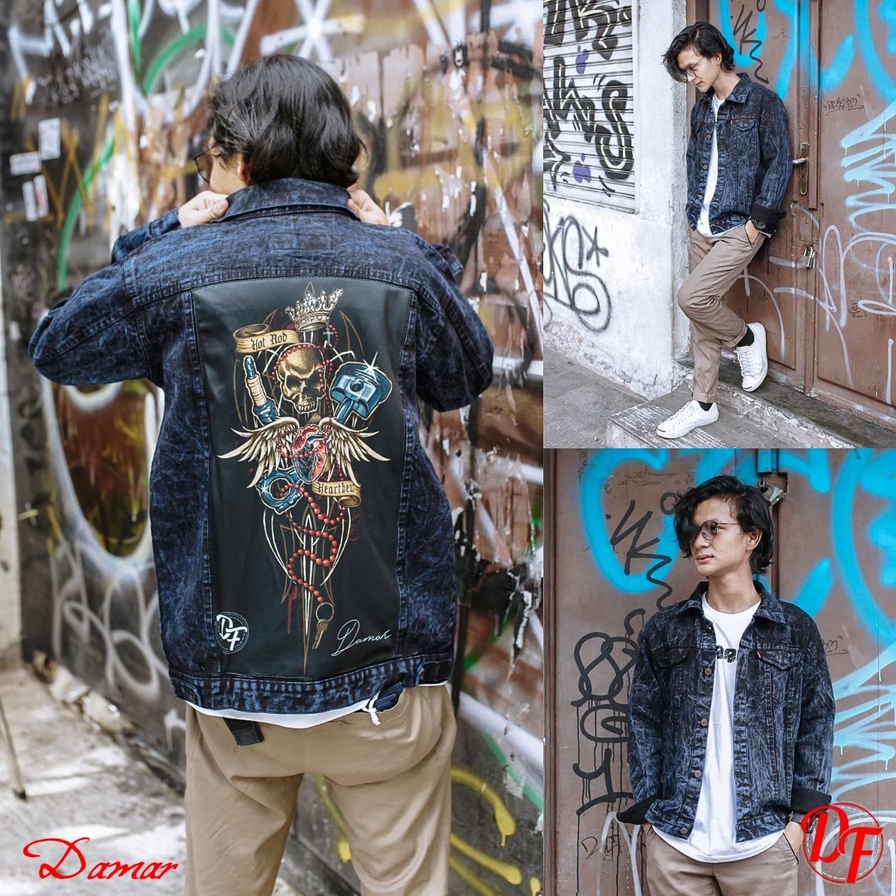 Jaket jeans gambar printing/jaket pria 