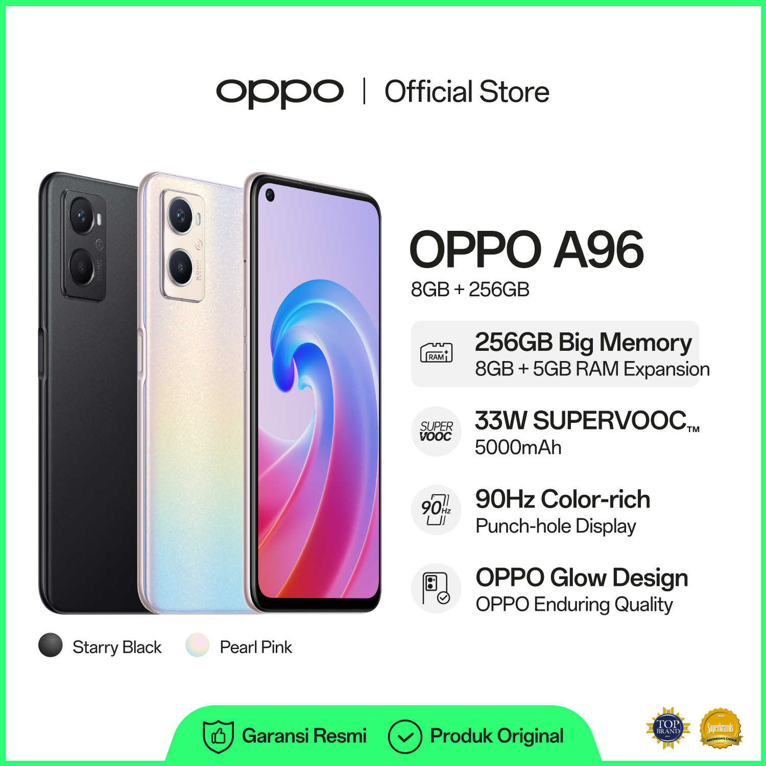 hp oppo a96 ram 8 256