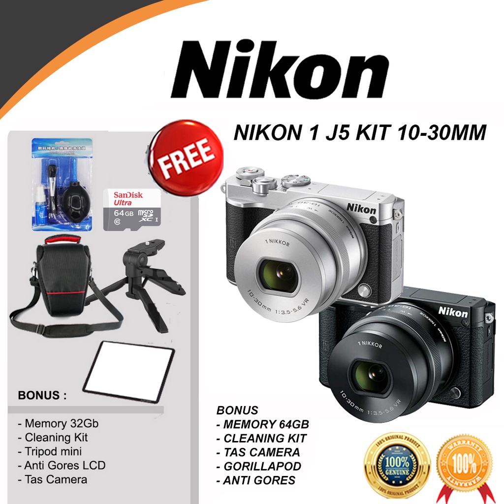 10 30mm Nikon J5 Mirrorless Digital Camera Jual NIKON J5 SILVER