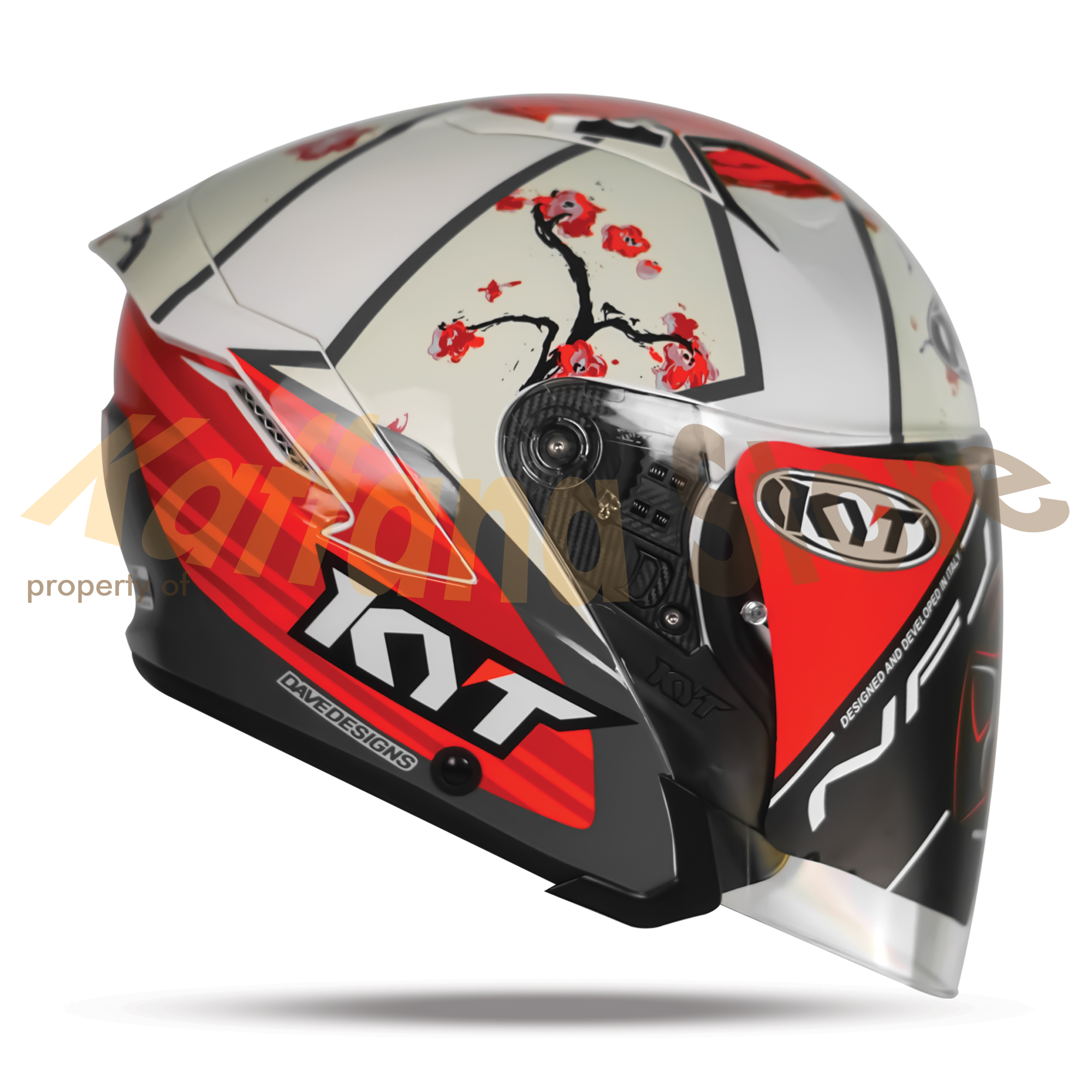 Helm KYT NFJ Xavi Sakura Paket Ganteng Original Helm Full-Face Sni