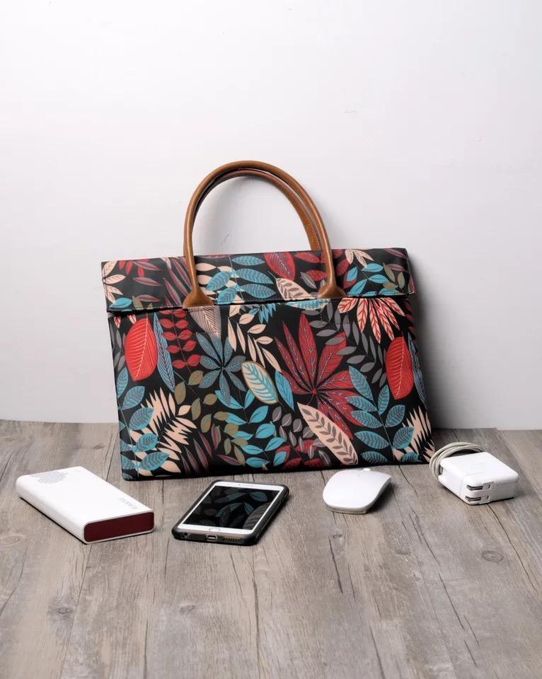 Tas Laptop Jinjing ROG MSI Alianware Forest Leaves Printed 15.6 inch