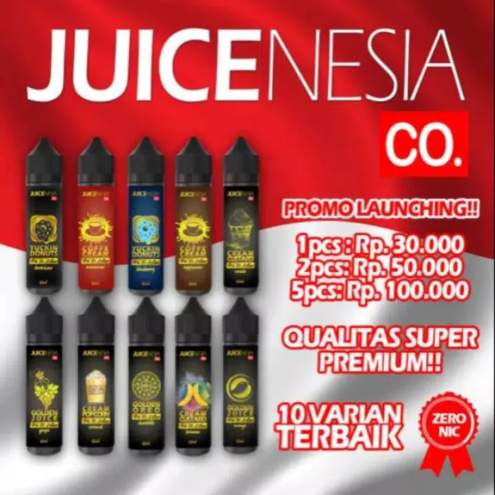 Bisa Cod Liquid Vape Juicenesia 60 Ml Tanpa Nikotin Freebase