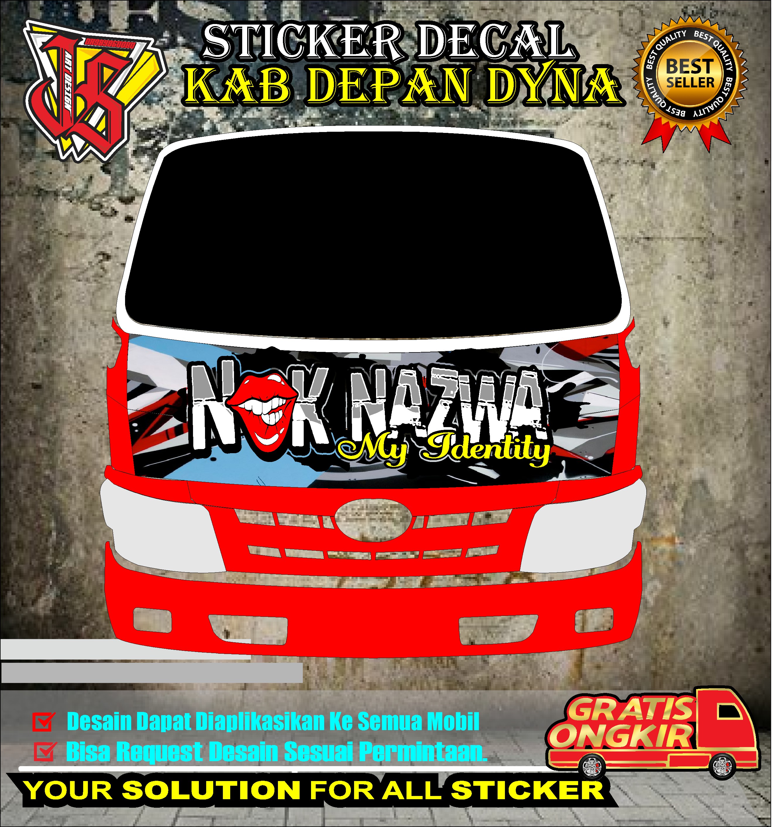 [TERBARU]STICKER DECAL KABIN DEPAN TRUCK DYNA ALL (BISAREQUEST NAMA ...