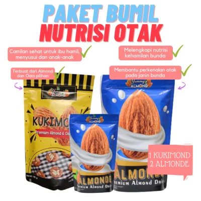 Paket bumil nutrisi otak - yummys asi booster - ibu hamil - (1 kukimond + 2 almonde)