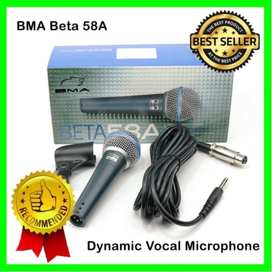 Mic BMA Beta 58A Dynamic Vocal Microphone / Cable/ Kabel / Vokal ...