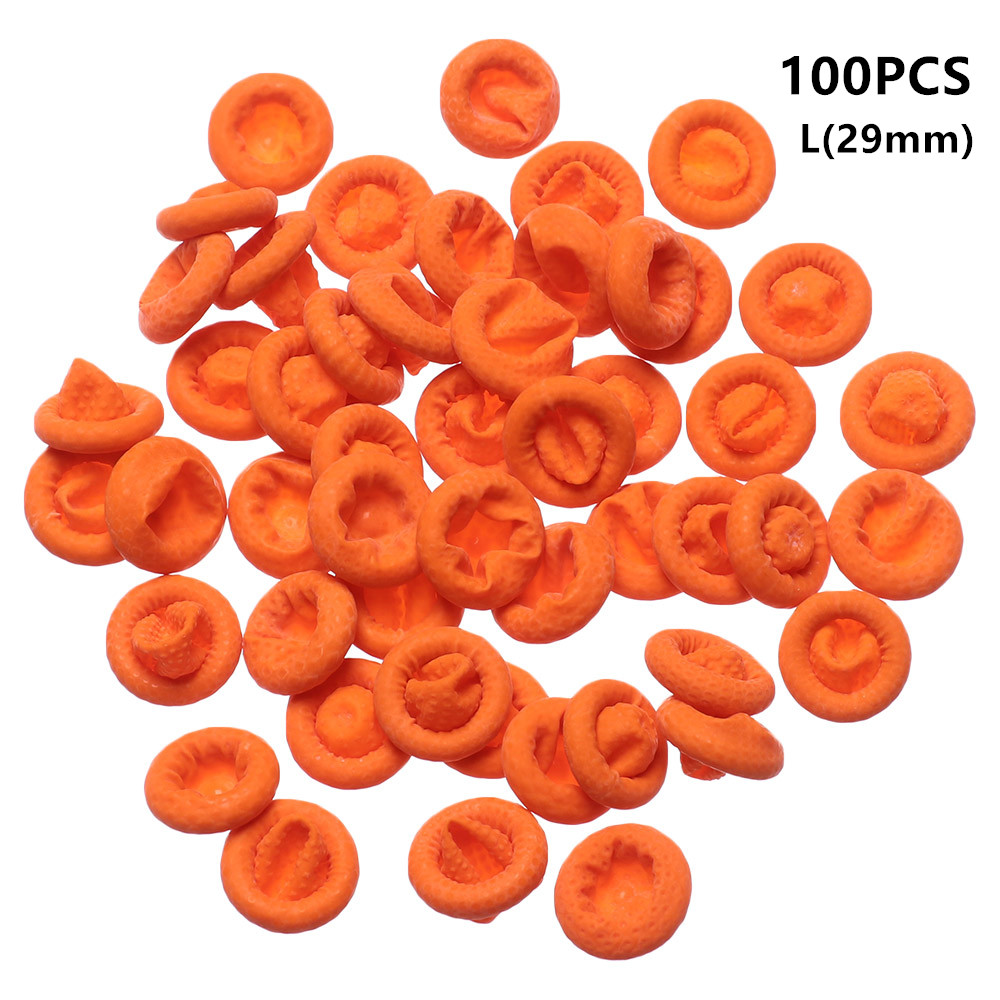 SR2N 100PCS Có thể tái sử dụng Dụng cụ vẽ móng Phụ kiện làm sạch Bảo vệ đầu ngón tay Găng tay bảo vệ Che ngón tay Đôi găng tay cao su Cũi ngón tay màu cam