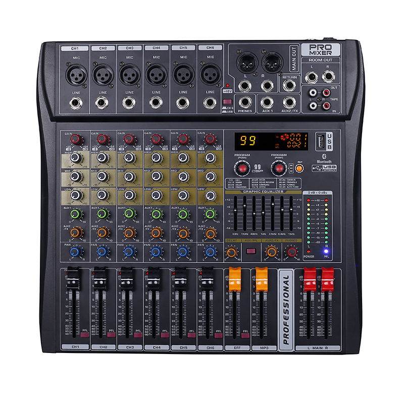 Mixer profesional CT60S-PRO Built-in 99DSP effector 6 channel 2