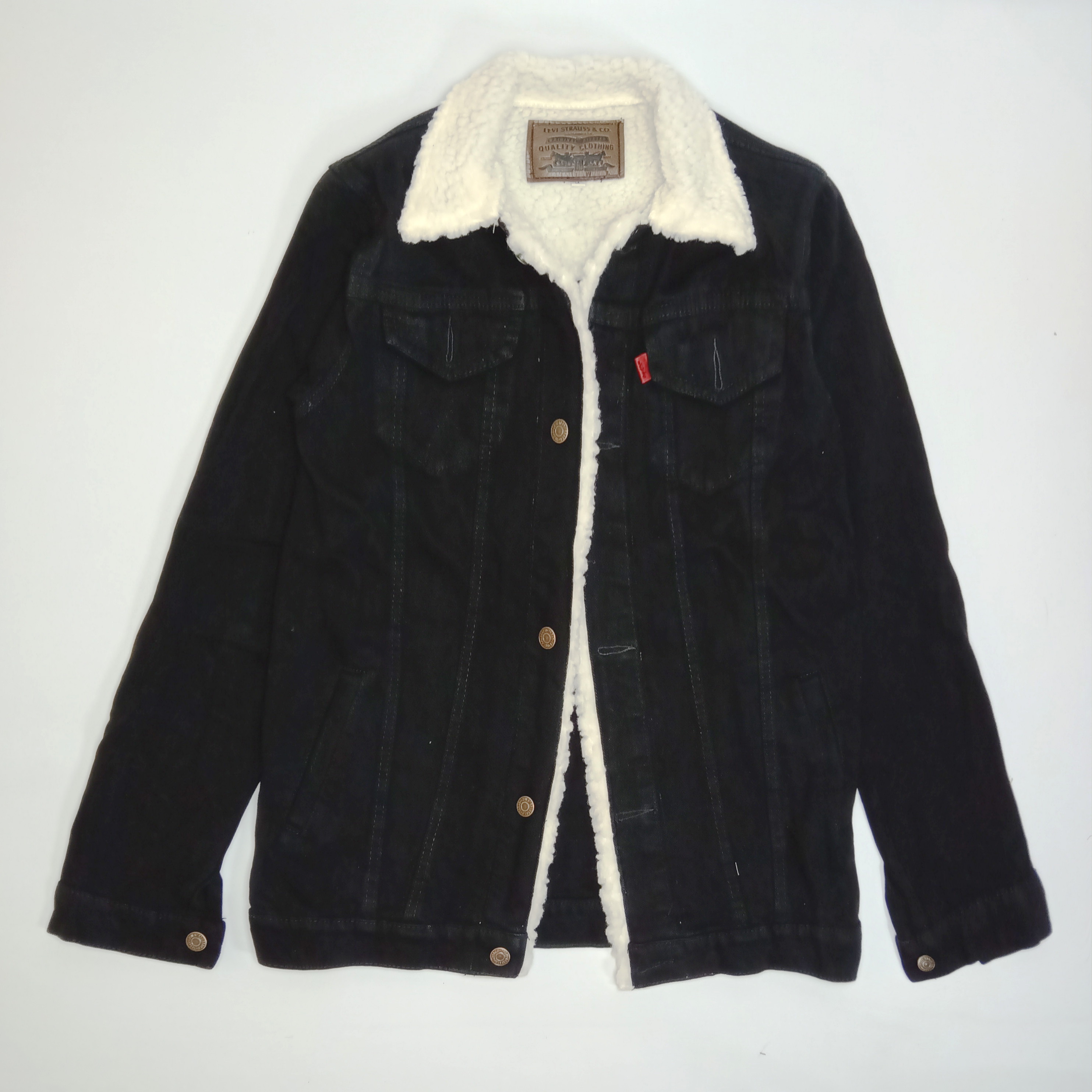JAKET JEANS SHERPA HITAM - SHERPA 
