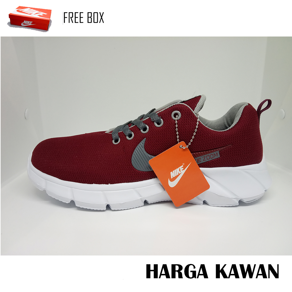 TERBARU ! Sepatu Nik Zoom Maroon Sneakers Size 33-43 - Harga Kawan