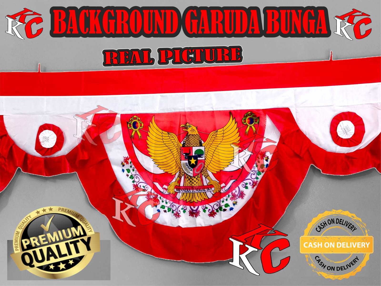 Bendera Background Garuda Bunga Cantik Terbaru Bekron Garuda Begron Garuda Batik Bunga Umbul