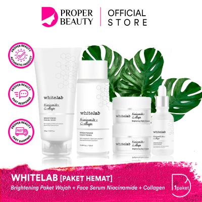 [PAKET HEMAT] WHITELAB Brightening Paket Wajah + Face Serum Niacinamide + Collagen Indonesia / Cream