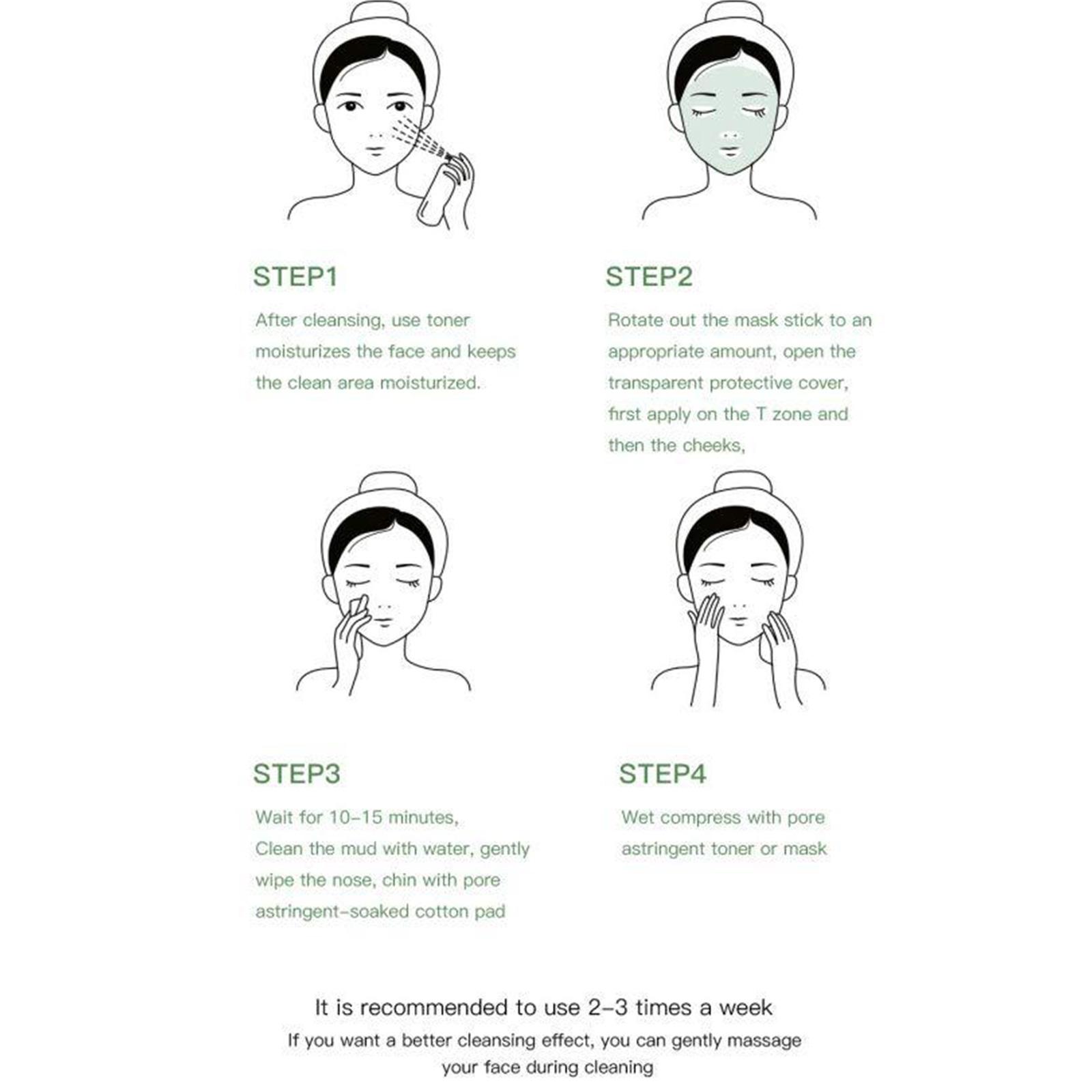 Green Tea Cleansing Mask Control Solid Mud Film Deep Solid Mask Anti-wrinkle Smearing Cleansing Redness Stick Q6C2