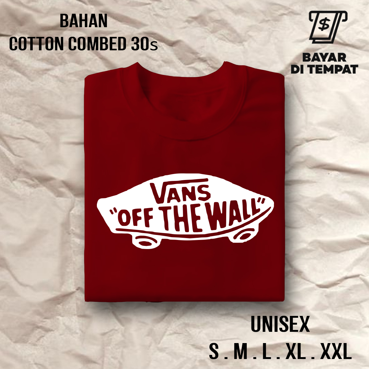 JUNFASHION VANS OFF THE WALL LENGAN PENDEK T SHIRT SABLON DTF KAOS SABLON CUSTOM BAJU SABLON KAOS KAOS DISTRO KAOS KATA KATA KAOS GAMBAR COTTON COMBED 30s Lazada Indonesia