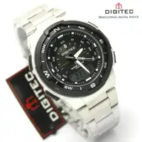 Jam Tangan Digitec Original DG-3068T Stainless Silver Black