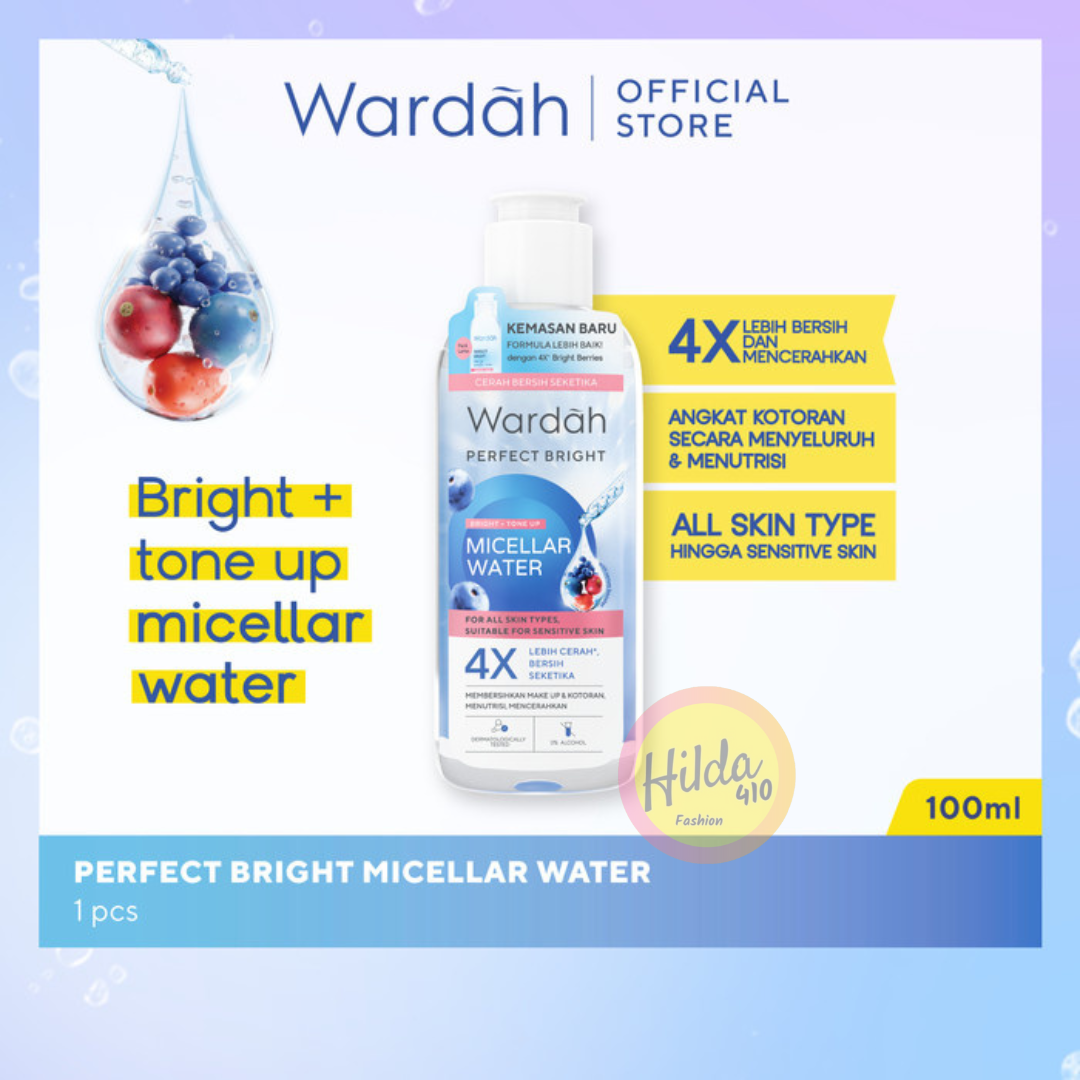 Wardah Perfect Bright Tone Up Micellar Water Make Up Remover Lebih