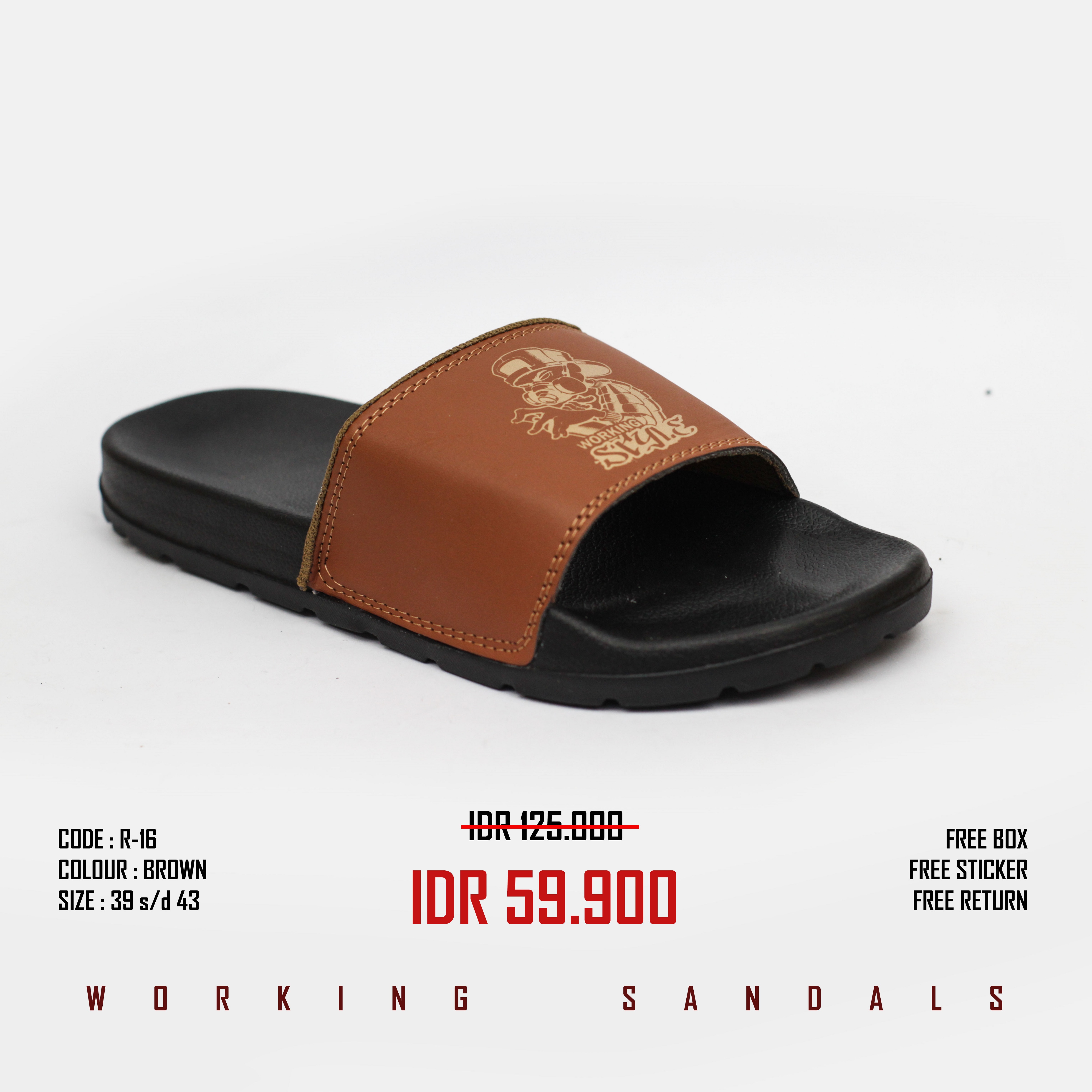 Sandal Slip On Pria Code R 16 Sandal Selop Pria Terbaru Sandal