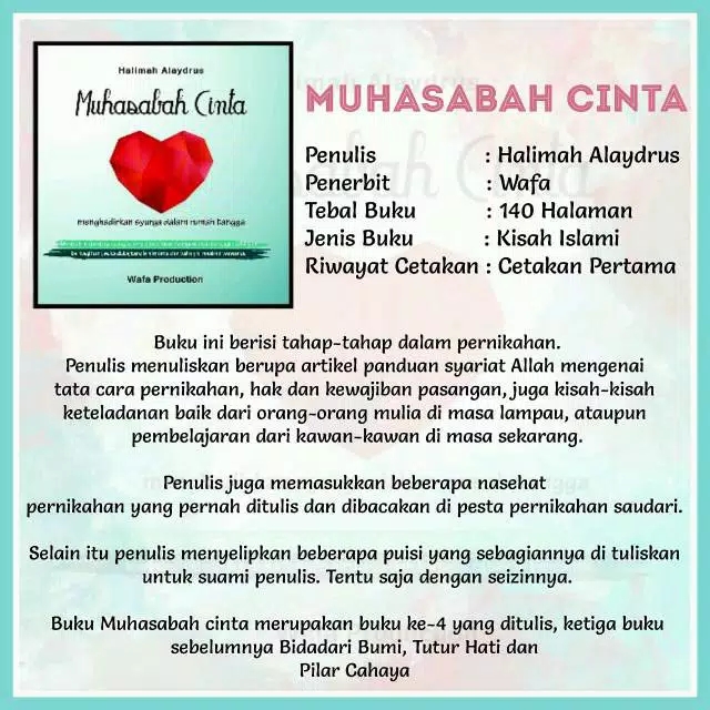 Buku Muhasabah Cinta BEST SELLER / Buku Menghadirkan Syurga Dalam Rumah ...